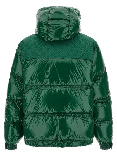 Casablanca Quilted Down-feather Jacket With Glossy Finish In Green