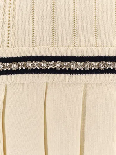 Golden Goose Organic Cotton Dress With Crystals Embellishment In Neutral