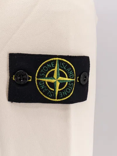 Stone Island Hooded Cotton Sweatshirt Removable Patch In Neutral