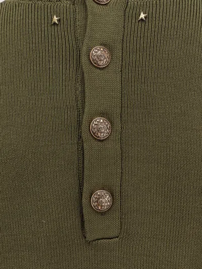 Golden Goose Deluxe Brand Button Detailed Knitted Top In Green