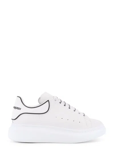 Alexander Mcqueen Chunky Leather Sneakers Featuring Perforated Profiles In White