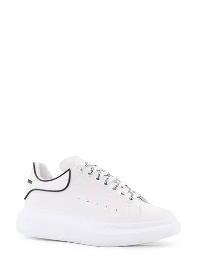 Alexander Mcqueen Chunky Leather Sneakers Featuring Perforated Profiles In White