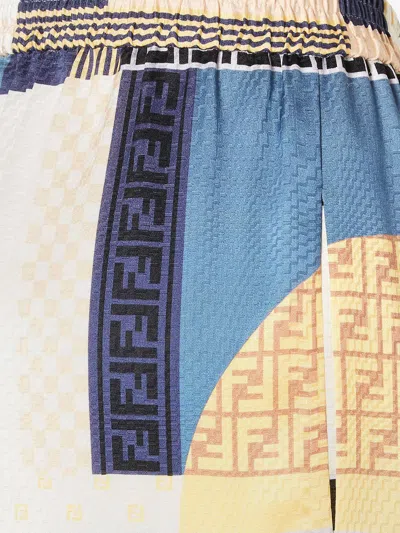 Fendi Women Printed Crepe Pyjama Pant In Multi