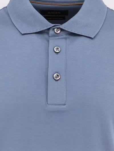 Hugo Boss Boss Daremo Cotton Blend Polo Sweater In Blue