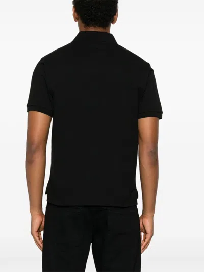 Saint Laurent Classic Cotton Pique Polo Shirt In Black