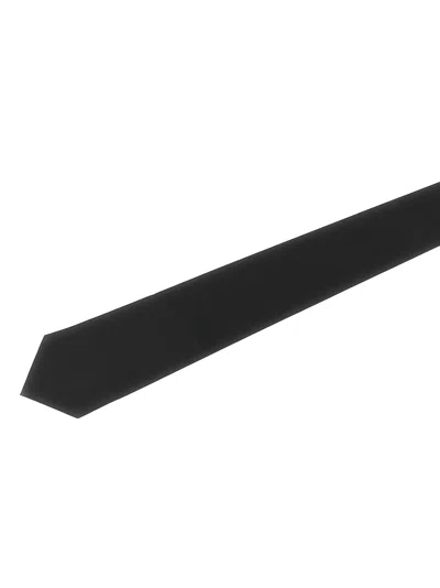 Tom Ford Black Classic Leather Tie In Gold
