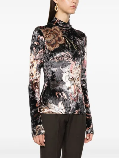 Etro Printed High-neck Sweater In Multi