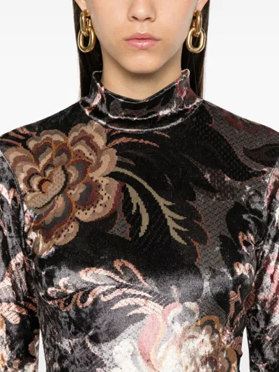 Etro Printed High-neck Sweater In Multi