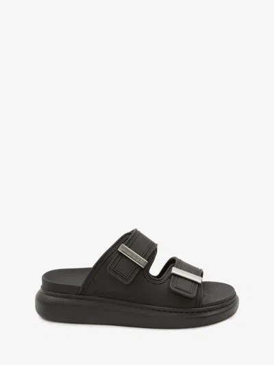 Alexander Mcqueen Black Rubber Sandals In Black
