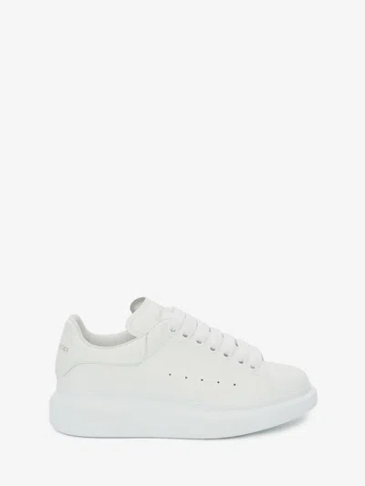 Alexander Mcqueen Oversized Hammered Leather Sneakers In White