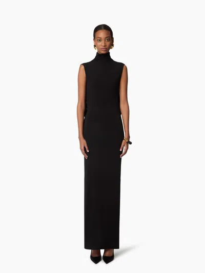 Nina Ricci Draped High-neck Maxi Dress In Black