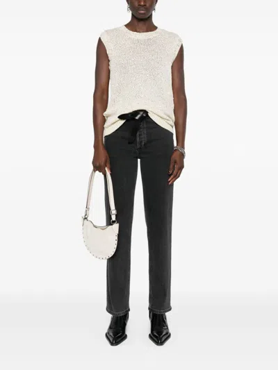 Golden Goose Knitted Vest With Sequins Embell In Gold