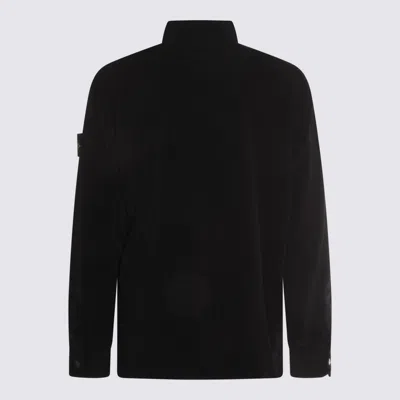 Stone Island Comfortable Overshirt With Pockets And Press Studs In Black