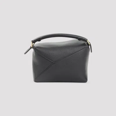 Loewe Structured Geometric Handbag In Smooth Calfskin Leather In Gray