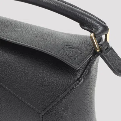 Loewe Structured Geometric Handbag In Smooth Calfskin Leather In Gray