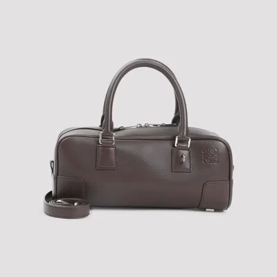 Loewe Structured Rectangular Handbag In Premium Calfskin Leather In Gray