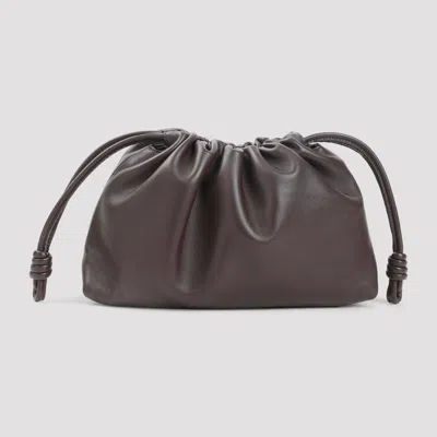 Loewe Soft Slouchy Leather Shoulder Bag With Drawstring Closure In Gray