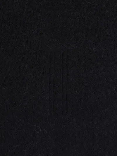 Rick Owens Oversized Ribbed Knit Sweater With Flared Hem In Black