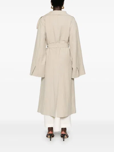 Totême Toteme Signature Linen Blend Coat Clothing In Neutral