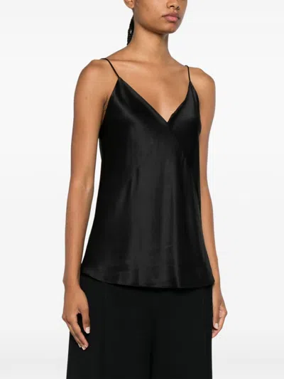 Max Mara Silk Tank Top In Black