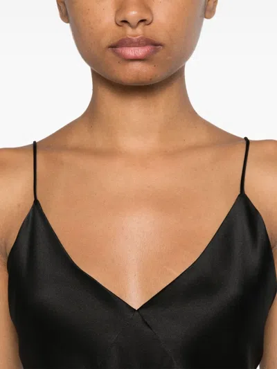 Max Mara Silk Tank Top In Black