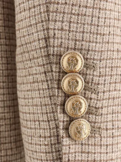 Brunello Cucinelli Double-breasted Buttoned Blazer In Gold