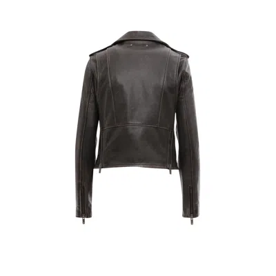Golden Goose Deluxe Brand Cracked Effect Leather Biker Jacket In Black