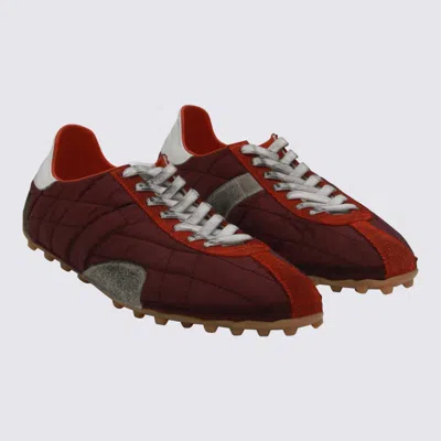Maison Margiela Sprinters Leather And Suede-trimmed Nylon Sneakers In Red
