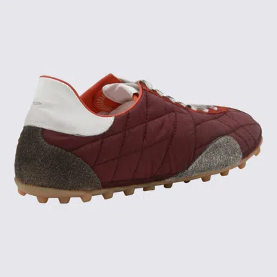 Maison Margiela Sprinters Leather And Suede-trimmed Nylon Sneakers In Red