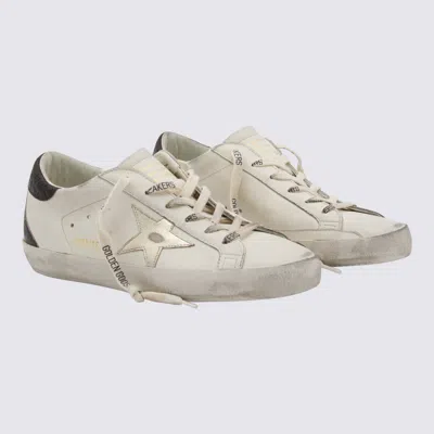 Golden Goose Women 'super-star' White Low Top Sneakers With Embossed Logo And Contrasting Heel In Le