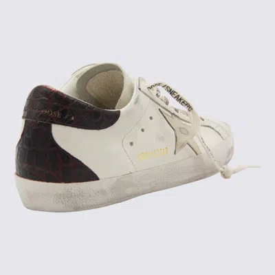 Golden Goose Women 'super-star' White Low Top Sneakers With Embossed Logo And Contrasting Heel In Le