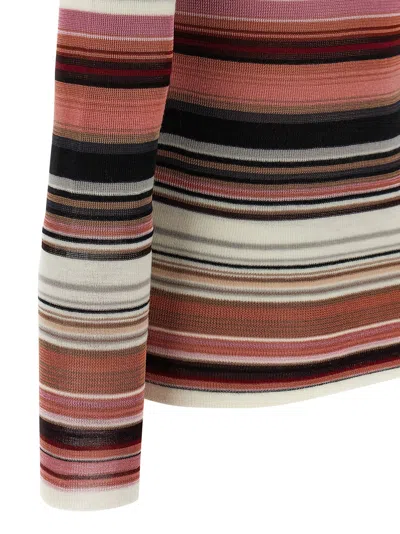Missoni Striped Turtleneck Sweater Sweaters And Cardigans Pink In Multi