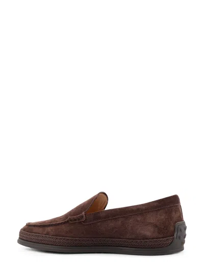Tod's Brown Suede Slip-on Flat Shoes