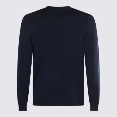 Zanone Timeless Crewneck Sweater With Ribbed Cuffs In Blue