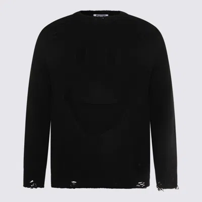Moschino Oversized Pullover In Carved Wool In Black