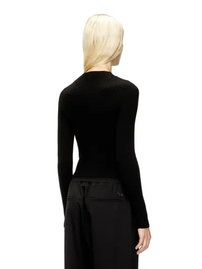 Diesel Womens 9xx M-olina Cut-out Wool Knitted Top In Black
