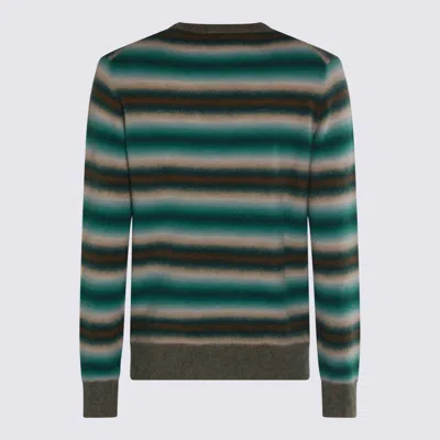 Piacenza Cashmere Multicolor Green Wool Knitwear In Green