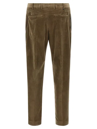 Pt Torino Cappuccino Stretch Corduroy Pant In Brown