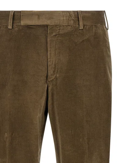 Pt Torino Cappuccino Stretch Corduroy Pant In Brown