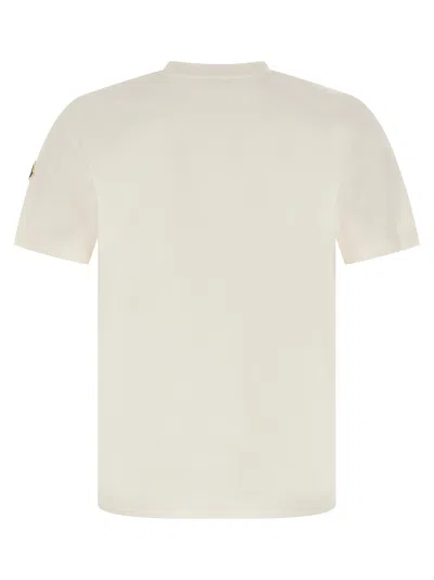 Moncler Cotton T-shirt With Ribbed Crew Neck And Signature Logo Patches In Yellow