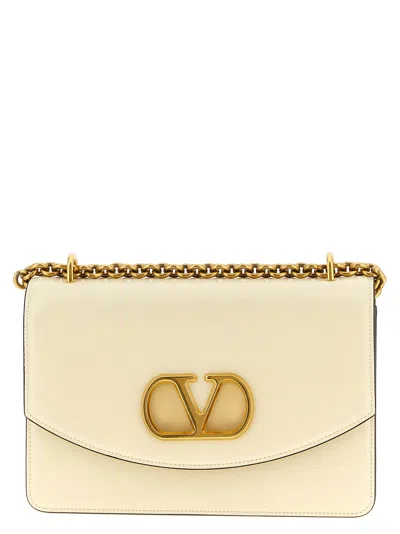 Valentino Womens Vain Small Chain-strap Leather Shoulder Bag Butter White