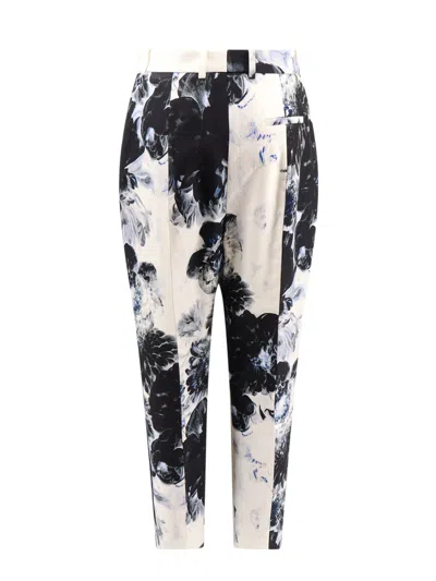Alexander Mcqueen Women Viscose Trouser With Floral Print In Multi