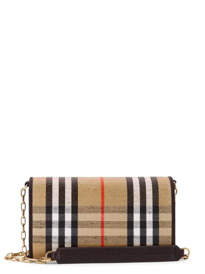 Burberry Canvas Shoulder Bag In Multi