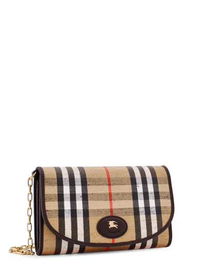 Burberry Canvas Shoulder Bag In Multi