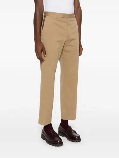 Gucci Cotton Trouser With Web Band Detail