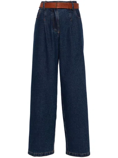 Forte Forte Wide Leg Denim Jeans In Multi
