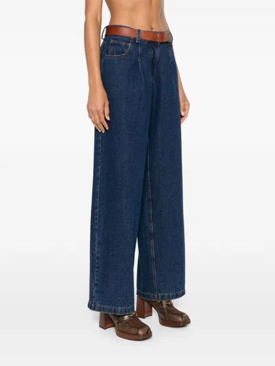 Forte Forte Wide Leg Denim Jeans In Multi