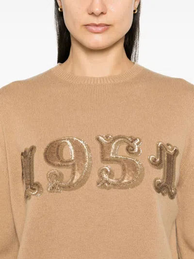 Max Mara Camel Wool And Cashmere Plata Sweater In Neutral