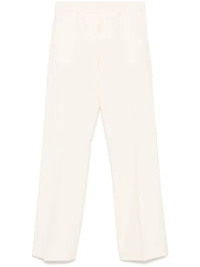 Alberto Biani Wool Flared Trousers In White