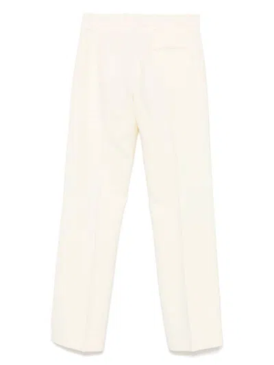 Alberto Biani Wool Flared Trousers In White